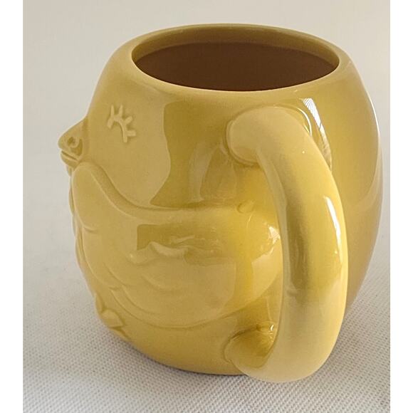MUG/CUP-Lemon Yellow-Bird 3-D Embossed Design-Holds 12 oz (1.5 cups) - Picture 4 of 10